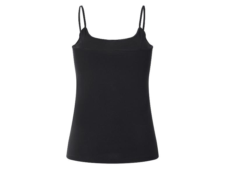 Zwarte damestop met spaghettibandjes.