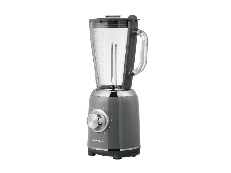 Grijze SilverCrest blender met 5 snelheden.