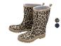 Kinderregenlaarzen met luipaardprint en pluche voering.