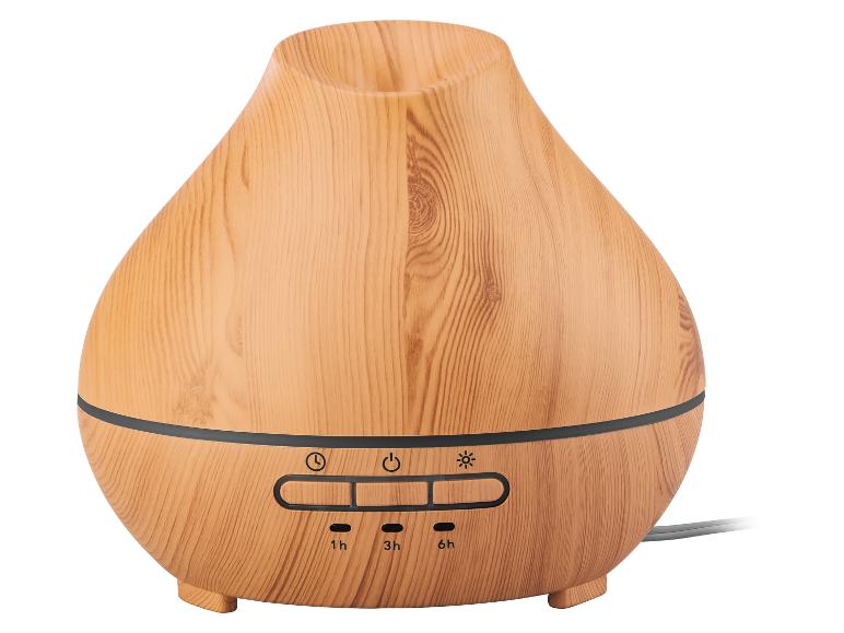Licht houten look etherische olie diffuser met bedieningsknoppen