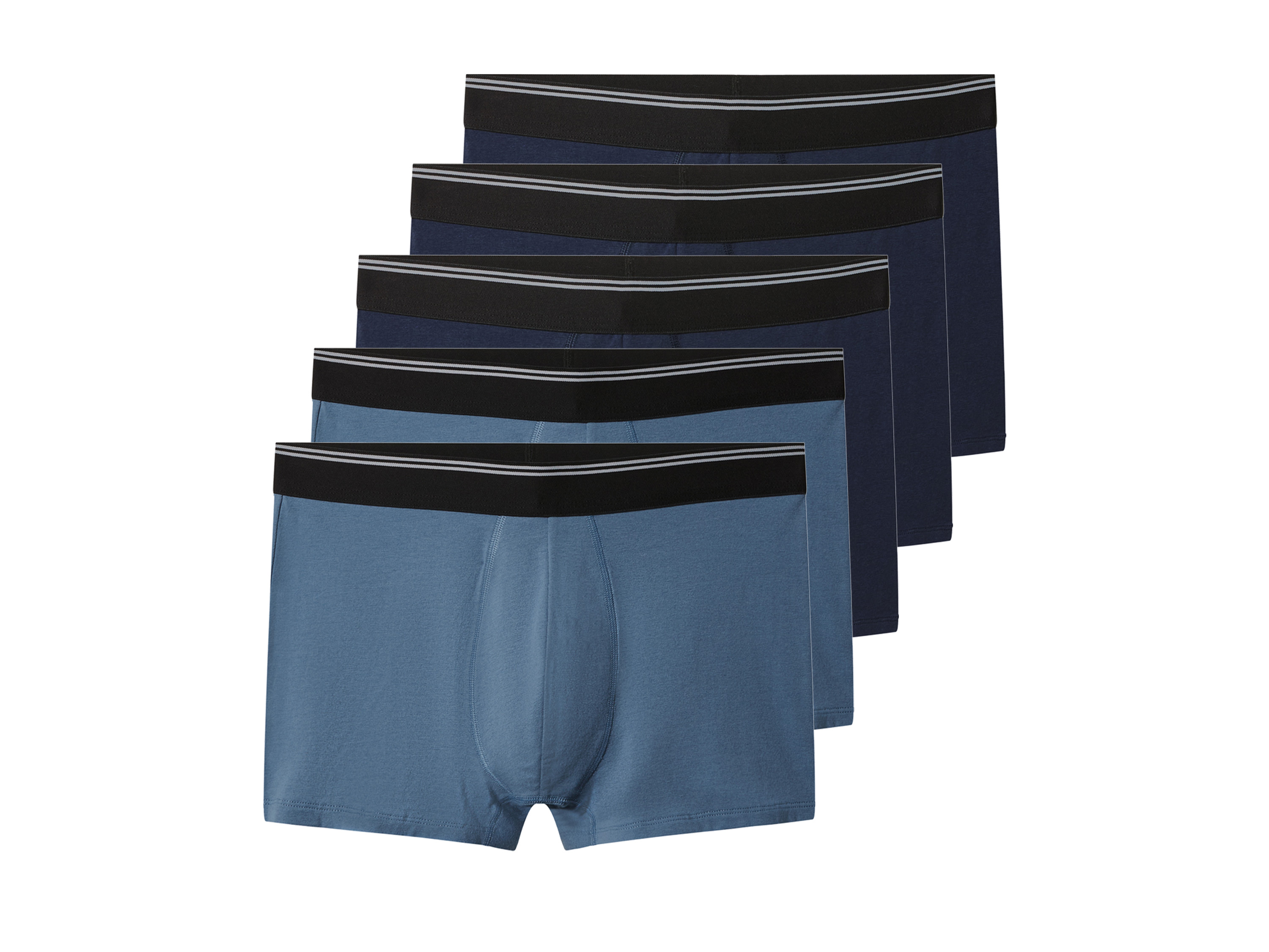 esmara Men Set van 5 heren boxers (Donkerblauw/blauw, M)