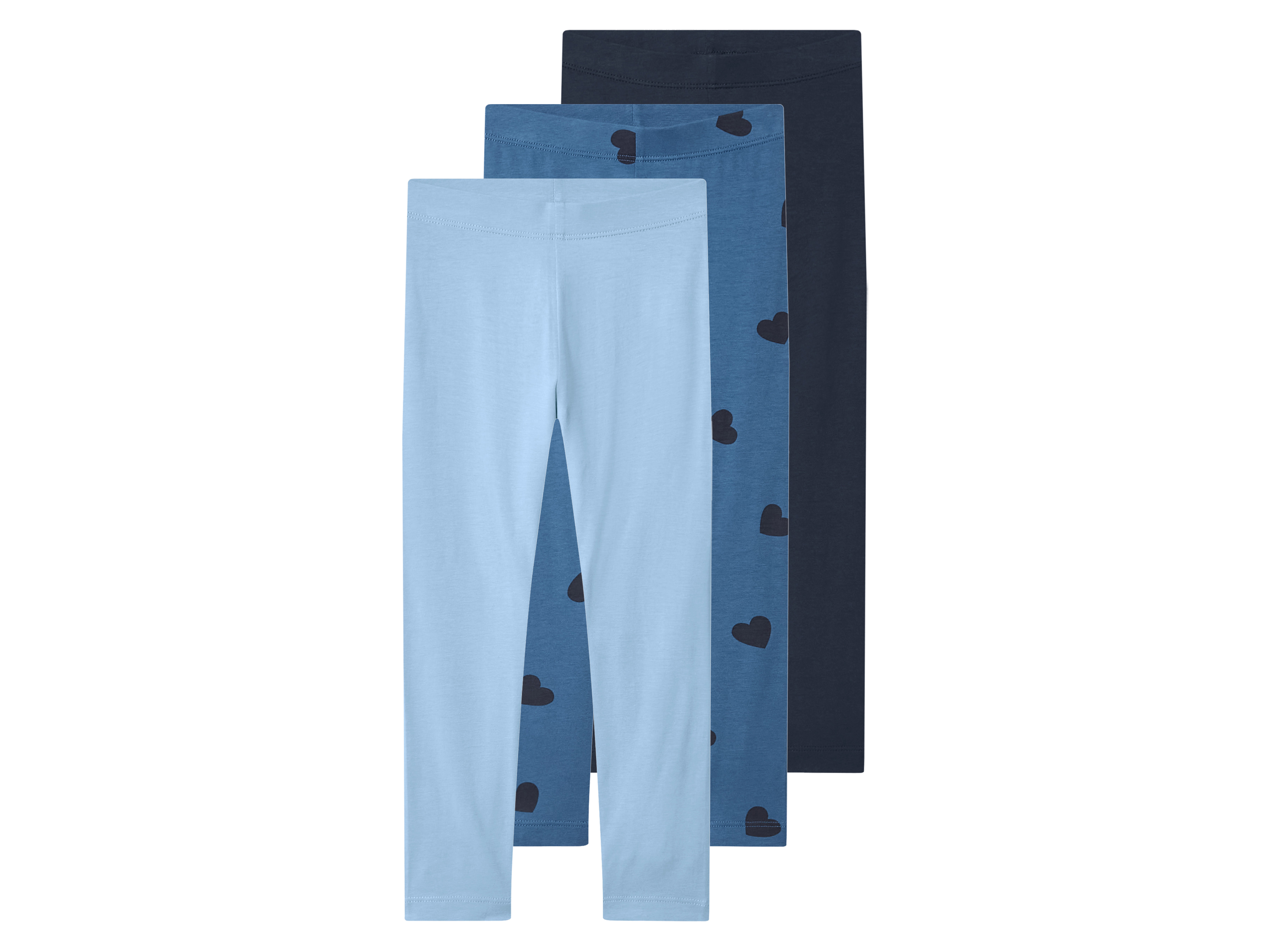 lupilu Set van 3 kinder leggings (Blauw, 98/104)