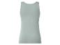 Eenvoudige groene mouwloze damestop, achterkant.
