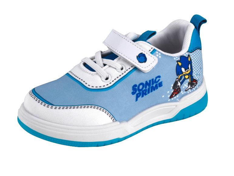 Sonic Prime kinderschoenen, wit en blauw.