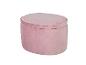 Ronde roze fluwelen poef