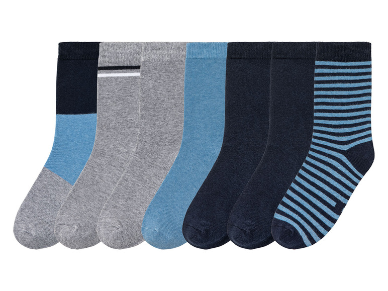 pepperts! Jongens sokken (35-38, Donkerblauw-grijs-blauw)
