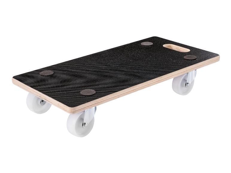 Verrijdbaar plateau met vier wielen en antislipoppervlak.