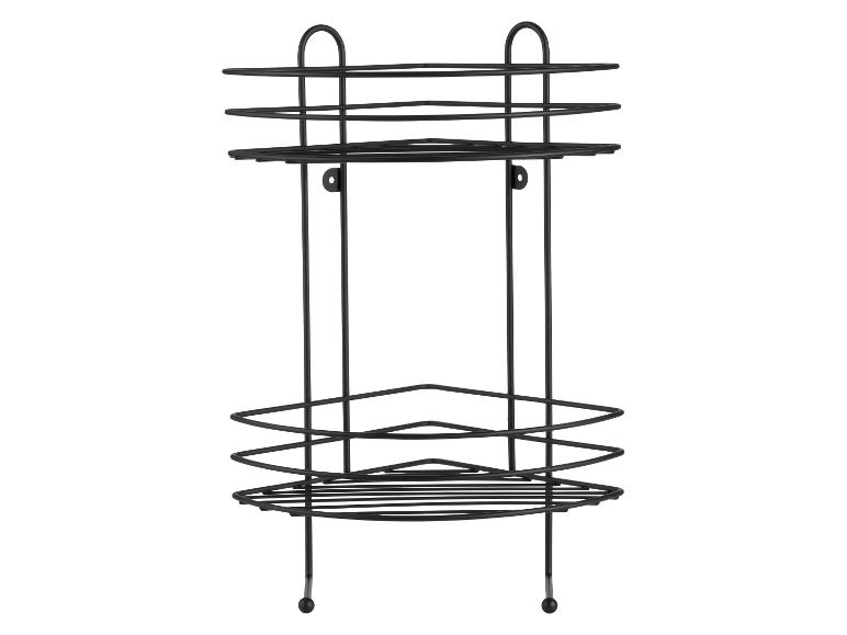 Zwart tweelaags metalen hoekdoucheplankje