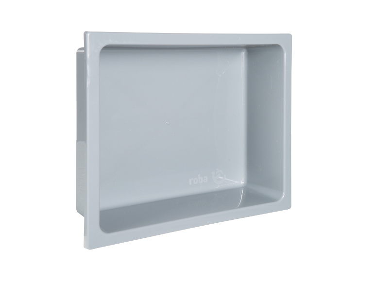 Roba doucheplank van grijs plastic.