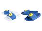 Lidl slippers, blauw en wit.