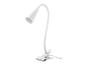Witte bureaulamp met flexibele arm en klem
