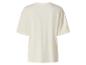 Achteraanzicht van een effen wit T-shirt met korte mouwen.
