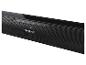 Zwarte Sharp soundbar met knoppen voor aan/uit, invoer, Bluetooth en volume