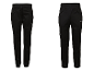 Zwarte heren sportbroek met ritsen en reflecterend logo.