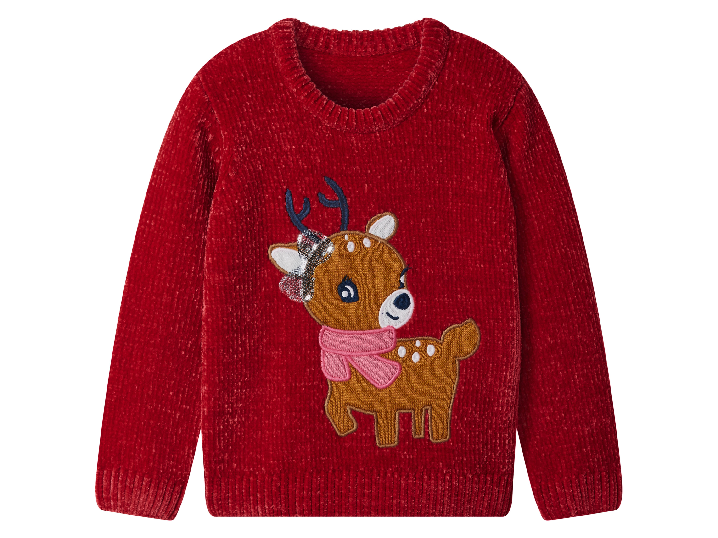lupilu Kinder chenille kersttrui (Rood, 98/104) afbeelding