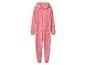 Roze jumpsuit met capuchon en luipaardprint