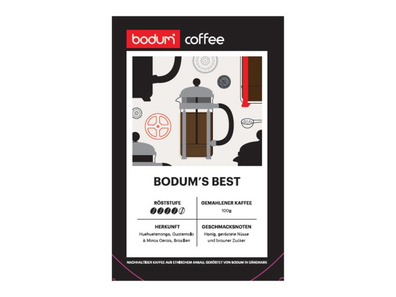 Verpakking gemalen koffie met herkomst- en smaaknotities.