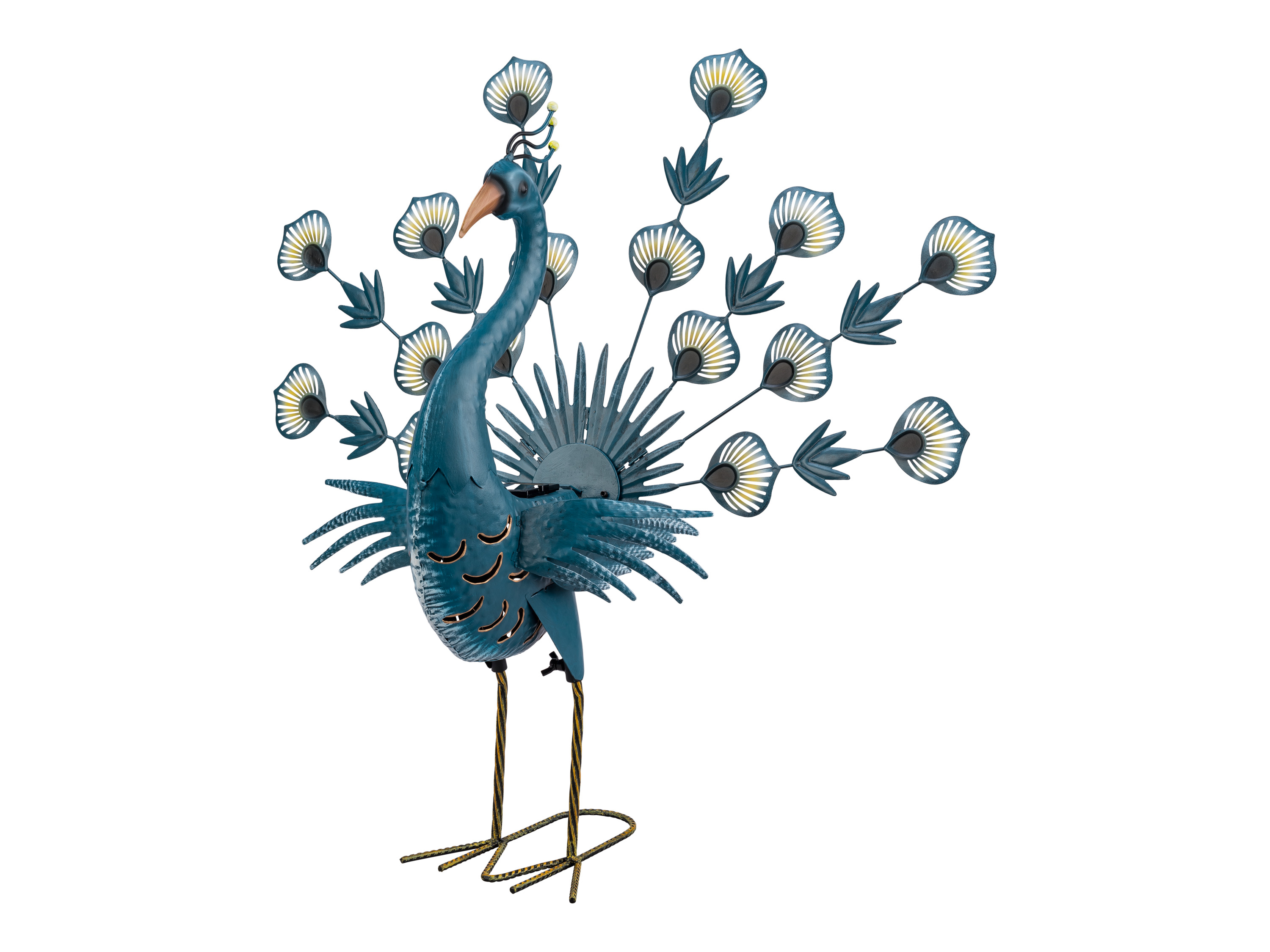 LIVARNO Solar LED-decoratieve vogel, metalen tuinsteker (Pauw)