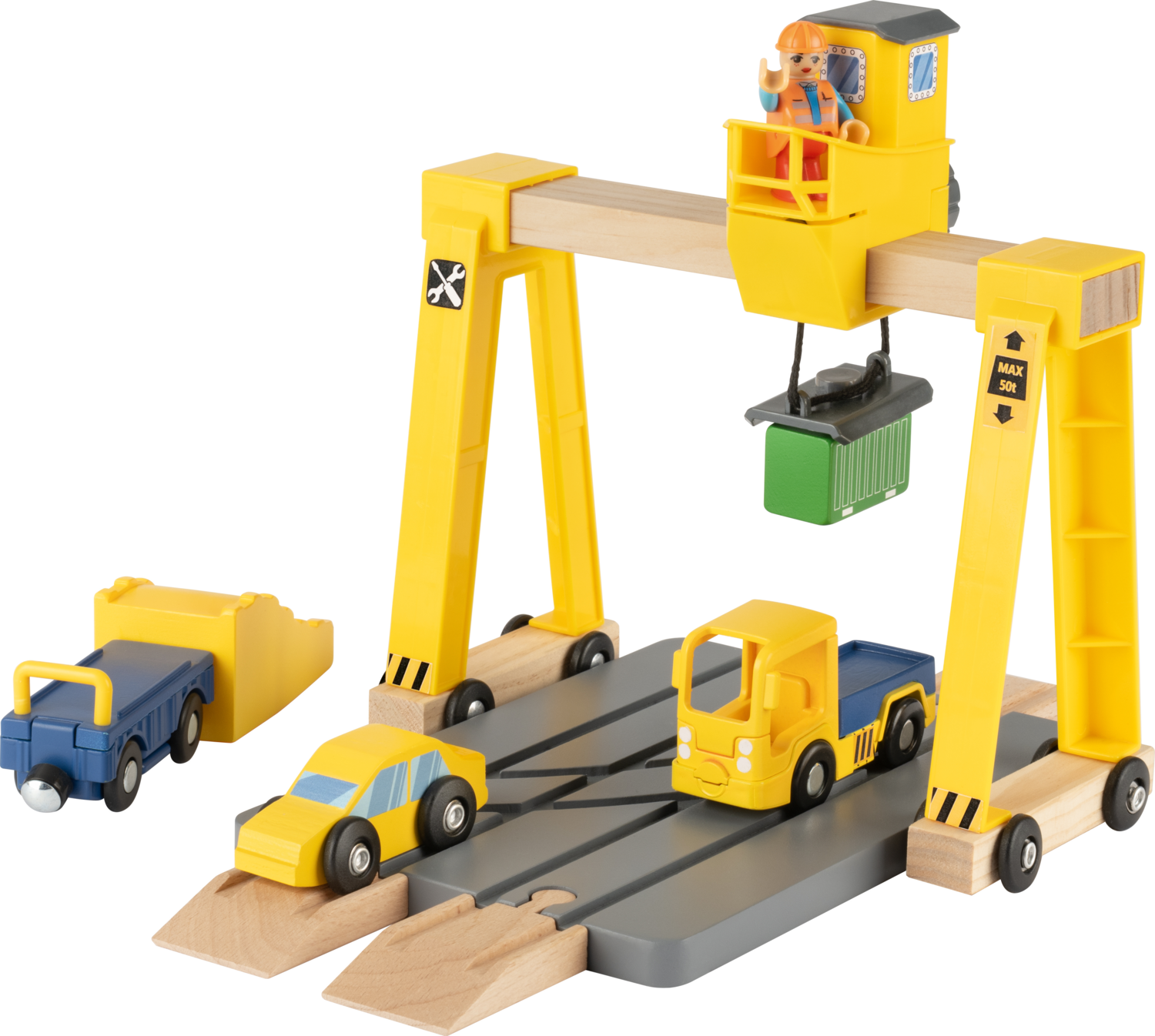 LUPILU Houten treinbaan uitbreidingsset (Laadstation)