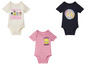 Drie baby-onesies met Looney Tunes-thema: Bugs Bunny, Tweety en een 'New to the crew'-ontwerp.