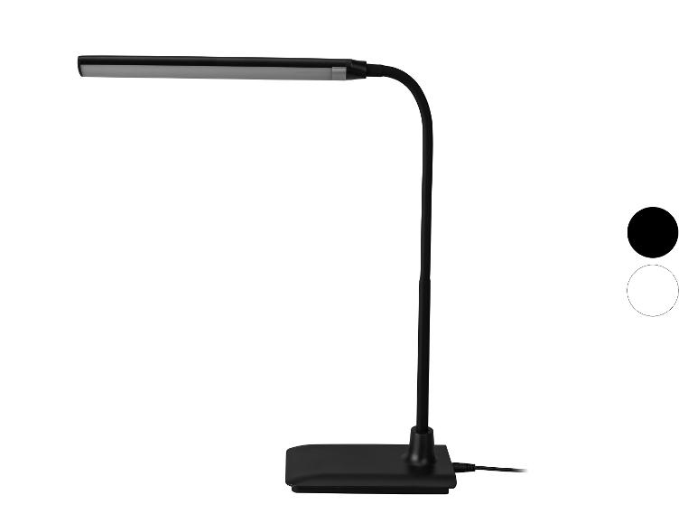 Zwarte LED bureaulamp met flexibele hals en rechthoekige voet