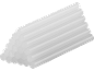 Een stapel transparante lijmsticks voor het lijmpistool, diagonaal gerangschikt.