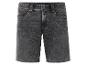 Donkergrijze jeans shorts, stonewashed look.