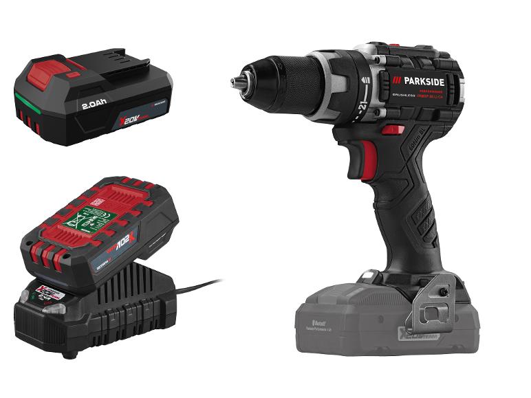 Boormachine, accu en lader met accessoires uit de 20V X 20V TEAM-serie.