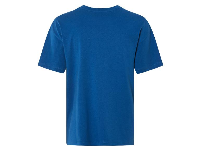 Eenvoudig donkerblauw t-shirt, achterkant.