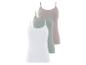 Drie basic tanktops in wit, grijs en groen.