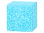 Blauwe kubus met lichtblauwe waterpatronen.