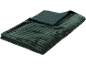 Donkergroene geribbelde fleece deken met zachte sherpa voering.