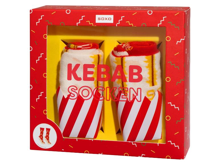 SoxO cadeauverpakking: twee paar kebab sokken.