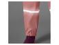 Roze regenbroek met reflecterende strepen.
