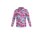 Shirt met lange mouwen en een kleurrijk, speels patroon met vossen en bloemen.