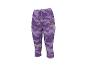 Paarse sportcapri legging met abstract patroon en trekkoord.