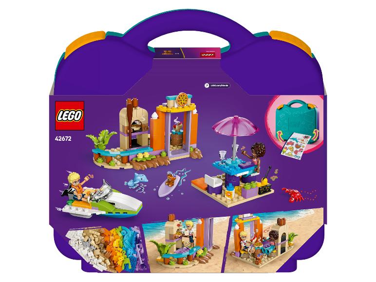 LEGO Friends 42672 set met strand, jetski, huisje en accessoires.
