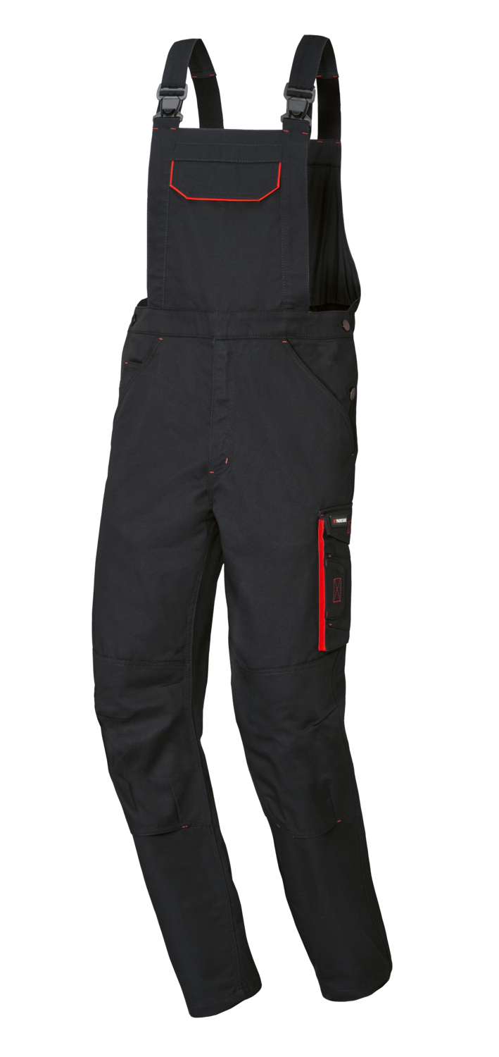 PARKSIDE Heren gevoerde werkbroek (Zwart/rood, XL)