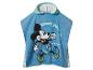 Mickey Mouse badcape met capuchon: blauw poncho met retro design.