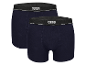Twee paar donkerblauwe MEXX Amsterdam boxershorts.