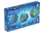 Magnetische bouwset met 70 onderdelen, toont 2D platte, 3D basis en 3D geavanceerde constructies.