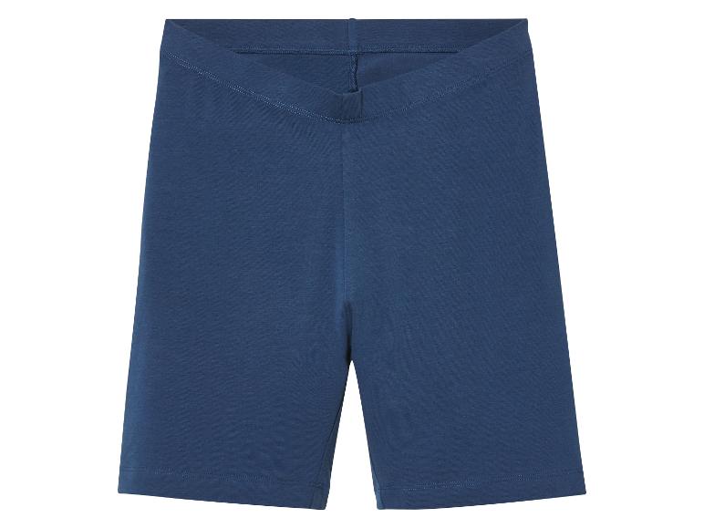 Donkerblauwe jersey shorts.
