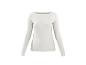 Wit dames shirt met lange mouwen en boothals