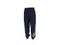 Donkerblauwe joggingbroek voor kinderen met cartoonhond en bladeren.