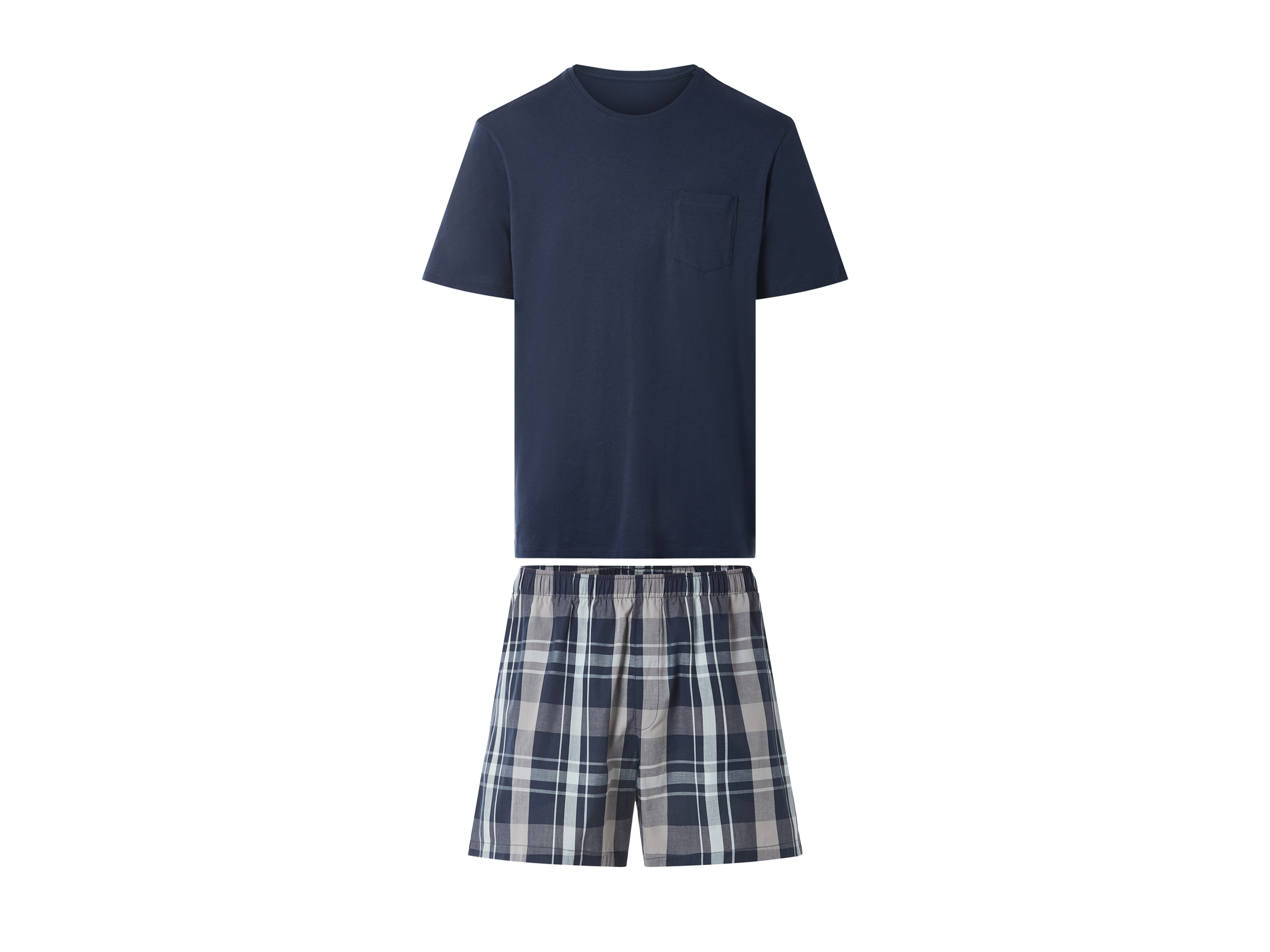 esmara Men Heren pyjama (marineblauw/geruit, M (48/50))