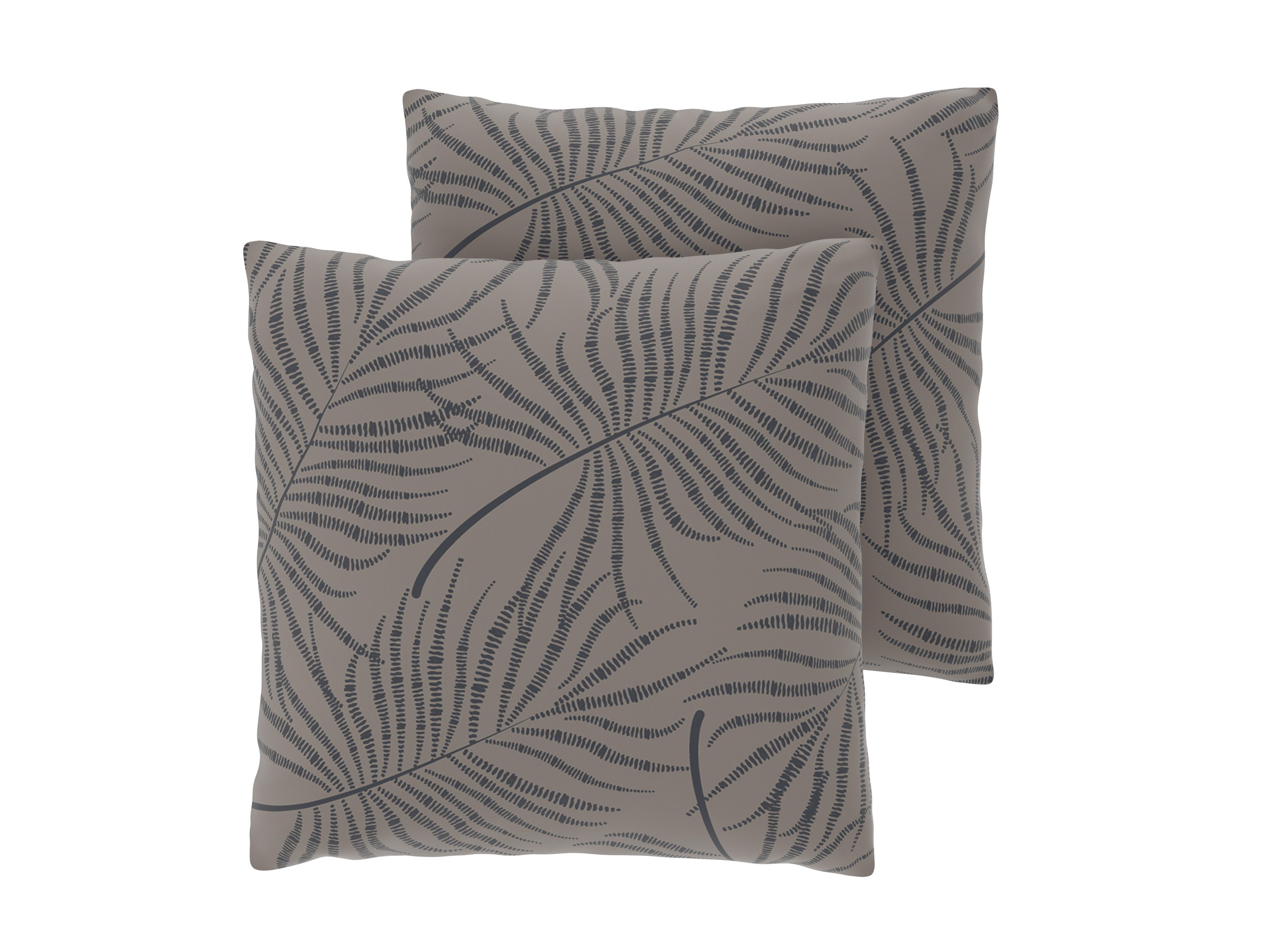 LIVARNO Set van 2 satijnen kussenslopen 50 x 60 cm (Palmbladeren)