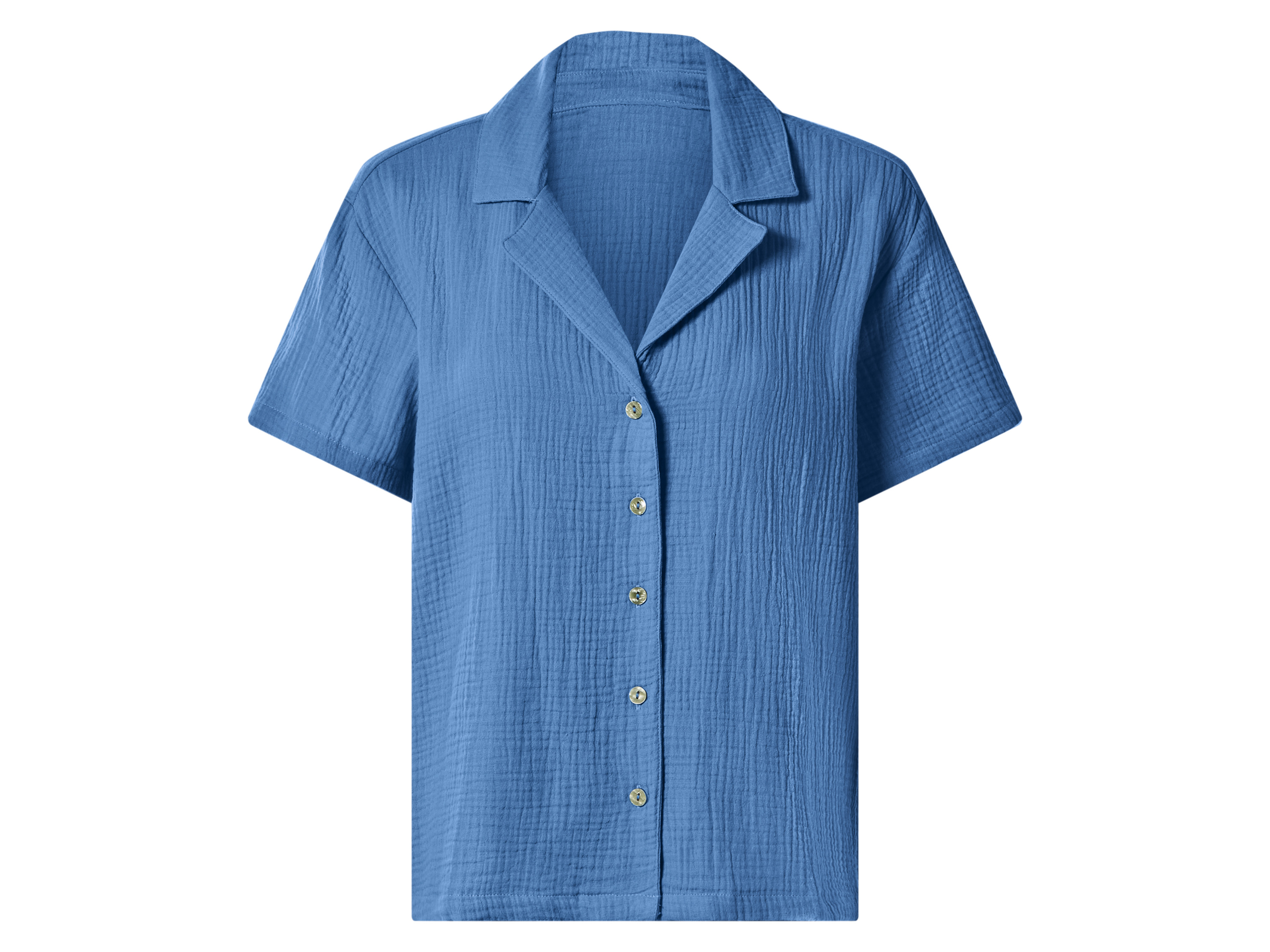 esmara Mousseline dames blouse - korte mouwen (Blauw, S (36/38))