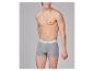 Grijze herenboxershort met witte tailleband en tekst