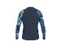 Zwemshirt met lange mouwen en blauwe bladprint, achteraanzicht.