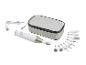 Manicure- en pedicureset met elektrische vijl, diverse opzetstukken en etui.